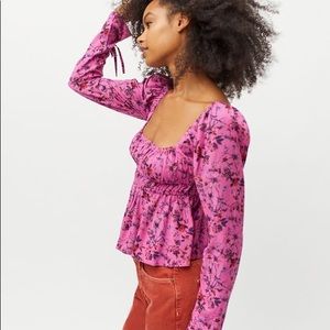 NWT URBAN OUTFITTERS Smocked Blouse Size Small